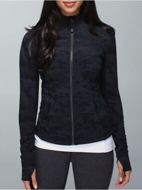 Lululemon Forme Jacket Cuffins Savasana Camo Black / Soot 12